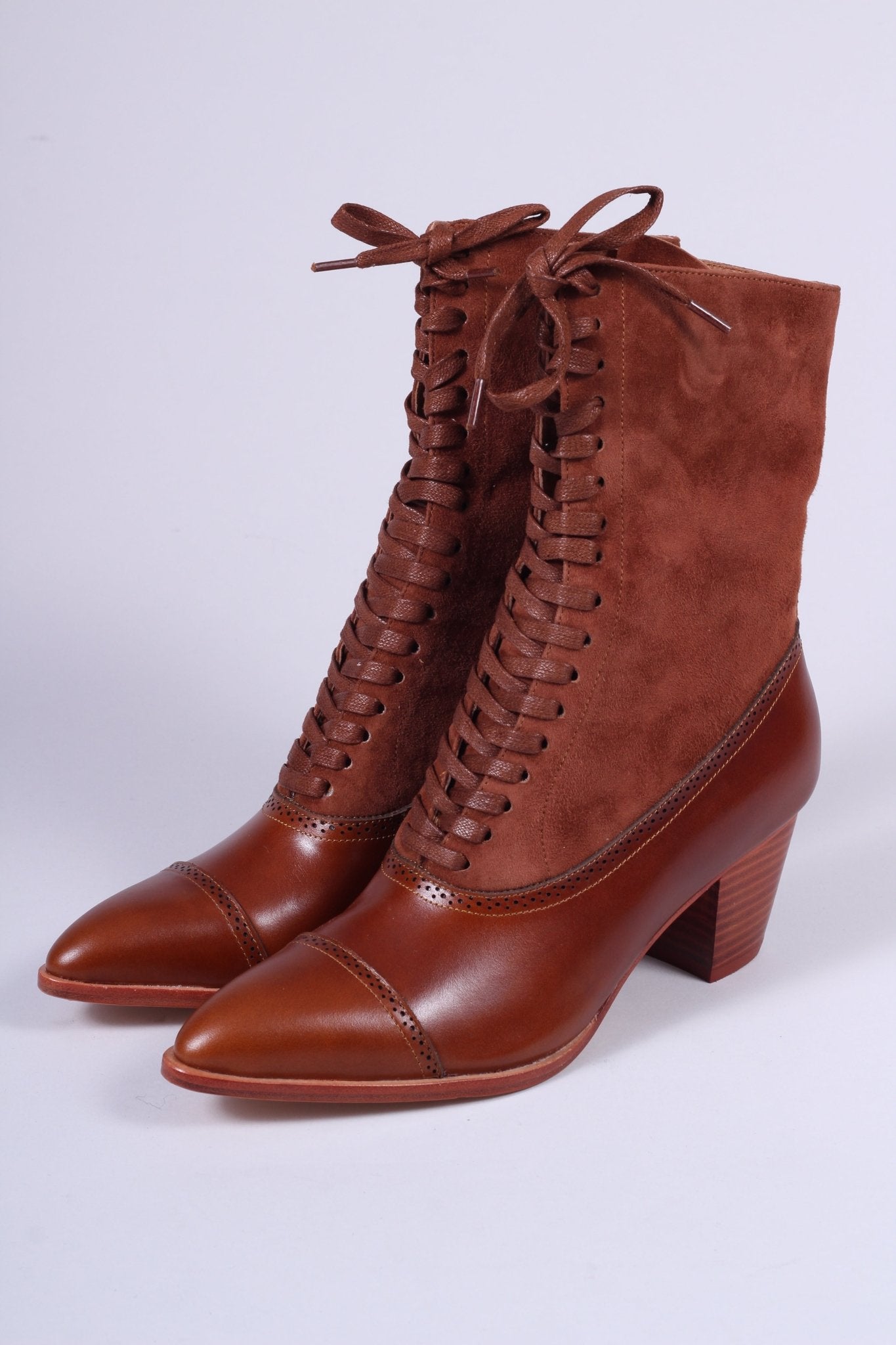 1900s Edwardian Style Boots - Brown - Victoria