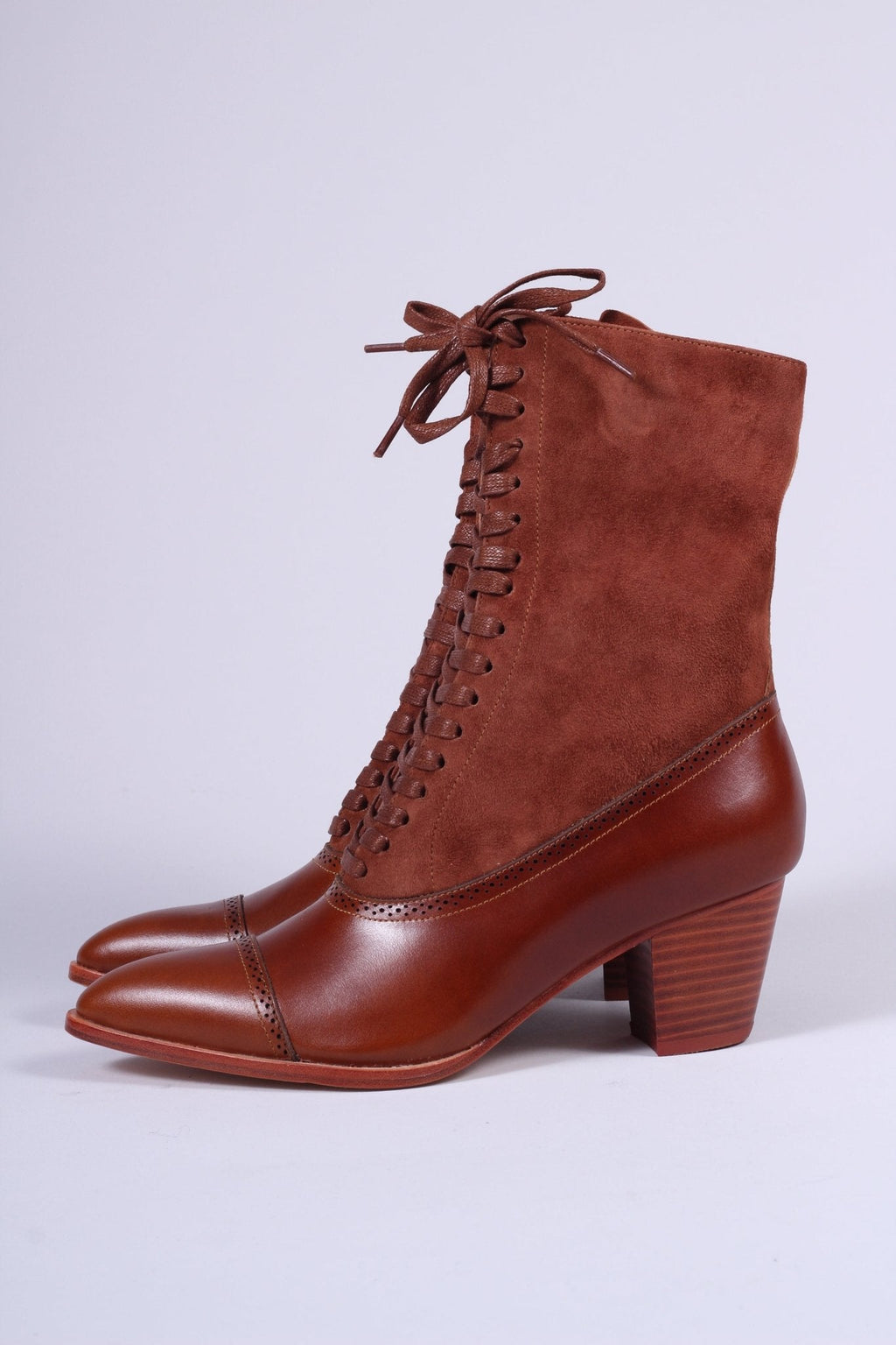1900s Edwardian Style Boots - Brown - Victoria