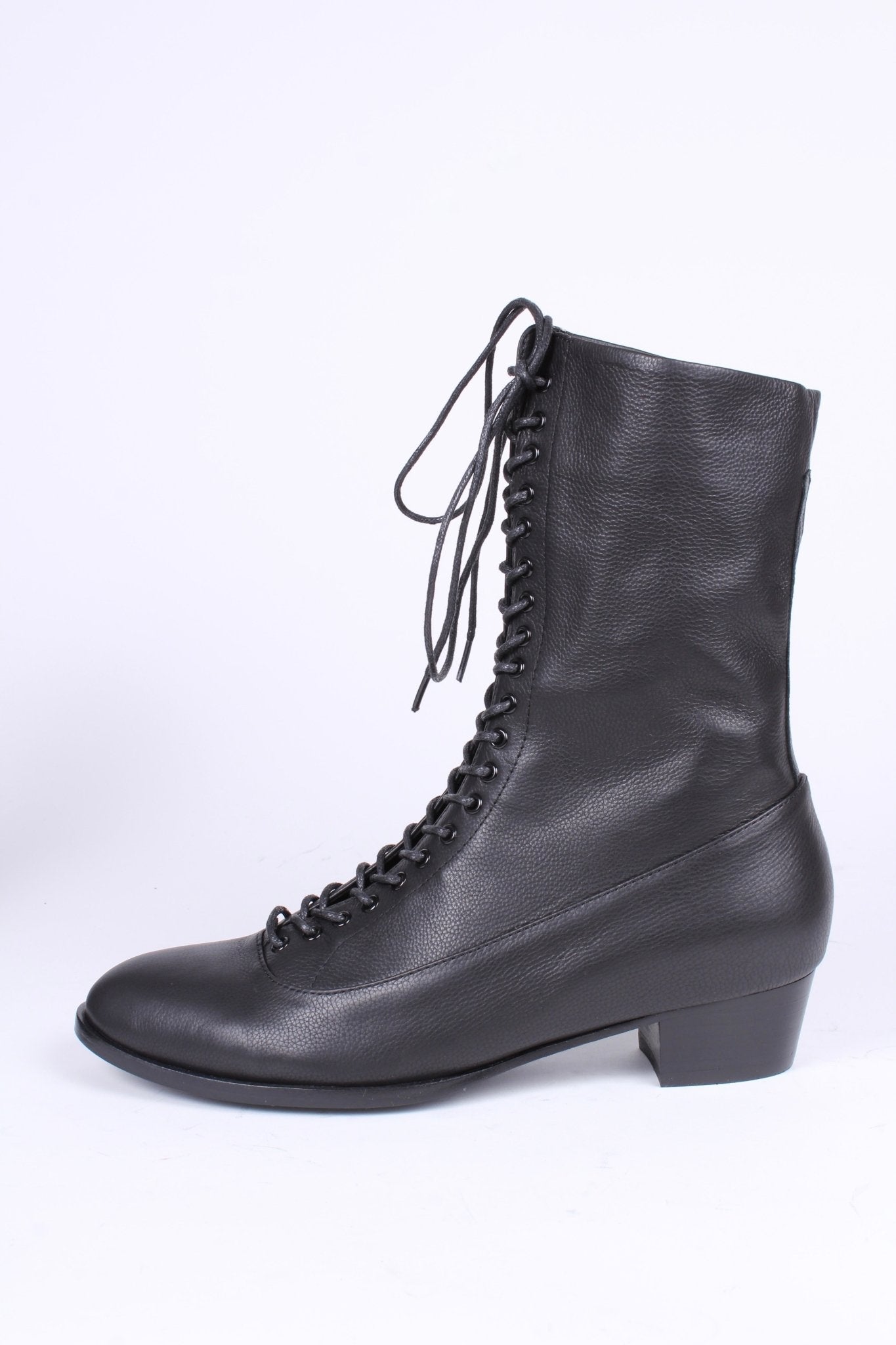 1910s Everyday Lace-up Boots - Black - Ruth