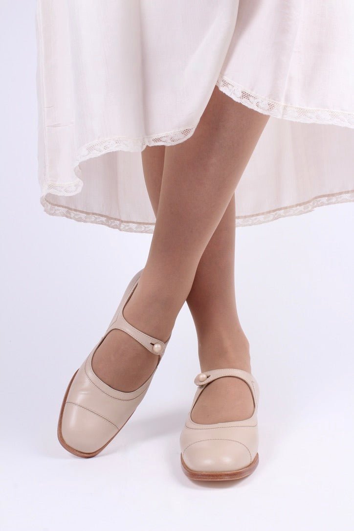 1920s everyday shoe - Cream - Ruby