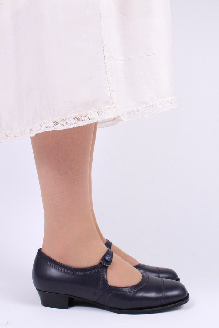 1920s everyday shoe - Navy Blue - Ruby
