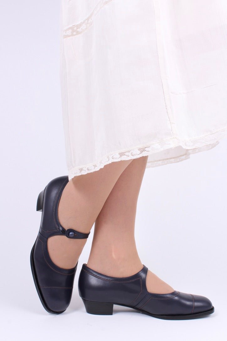 1920s everyday shoe - Navy Blue - Ruby