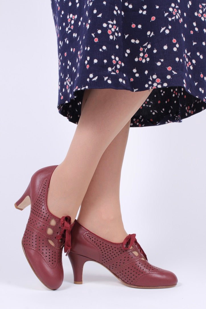 Early 1930s oxford high heels- Brown-red - Marie