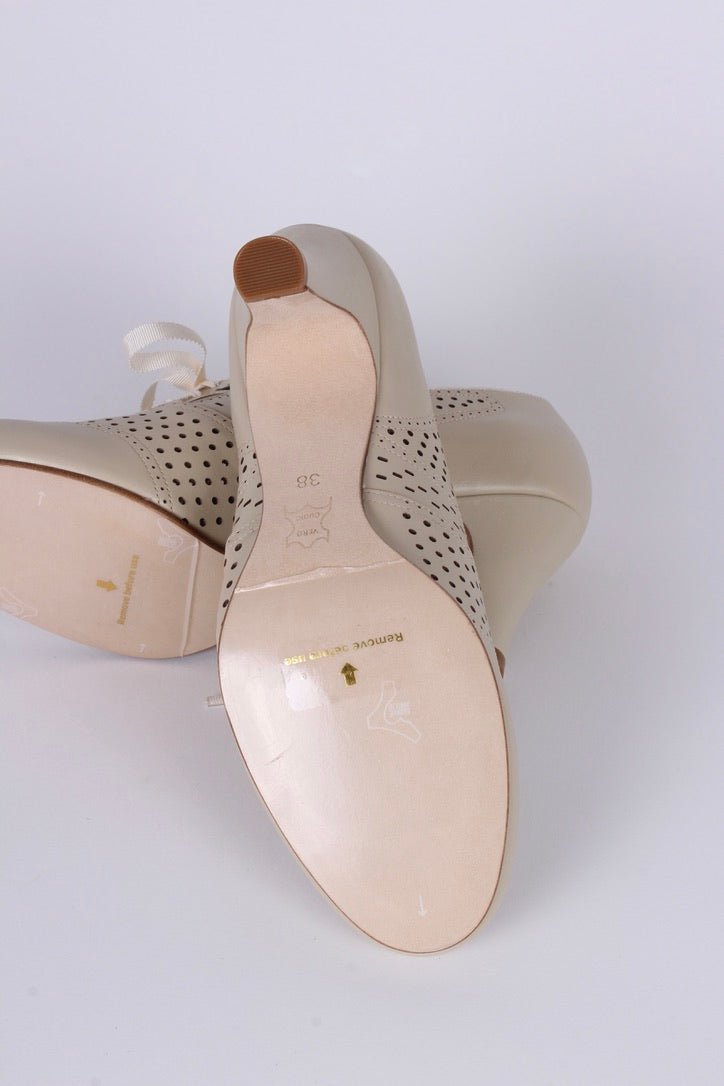 Early 1930s oxford high heels- Cream - Marie
