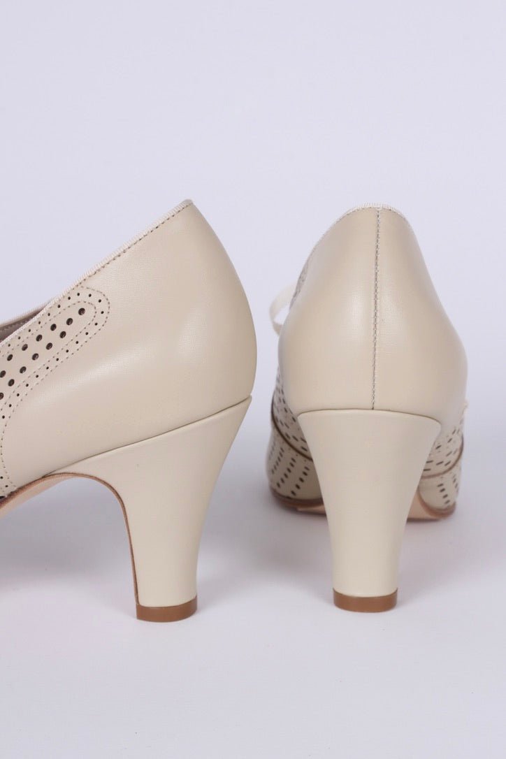 Early 1930s oxford high heels- Cream - Marie