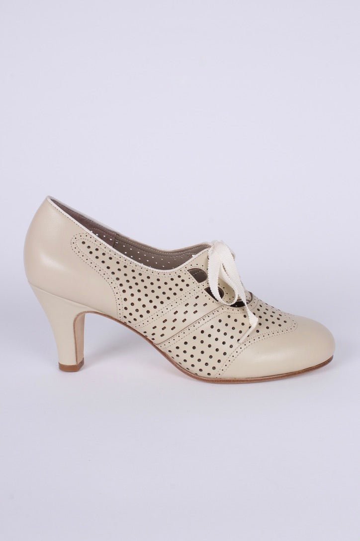 Early 1930s oxford high heels- Cream - Marie