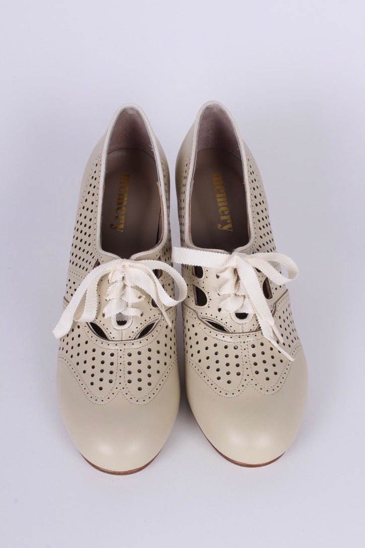 Early 1930s oxford high heels- Cream - Marie