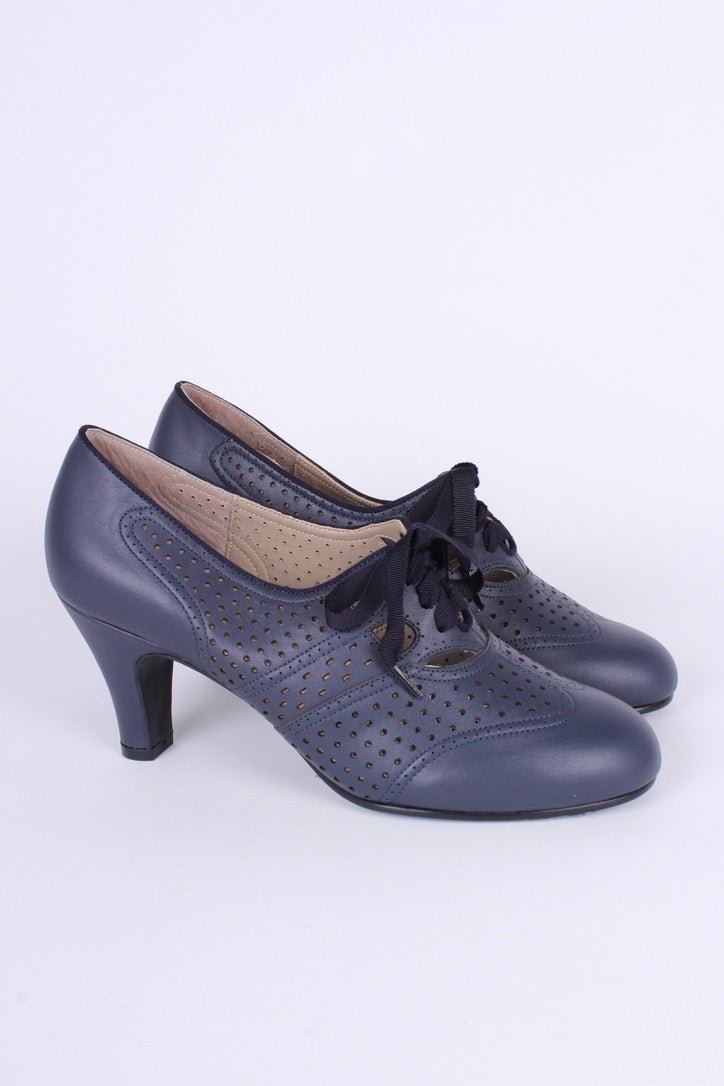 Early 1930s oxford high heels- Navy - Marie