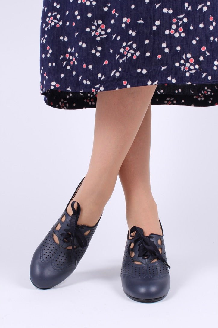 Early 1930s oxford high heels- Navy - Marie