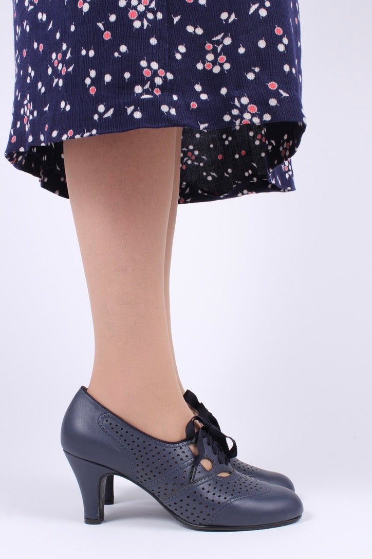 Early 1930s oxford high heels- Navy - Marie