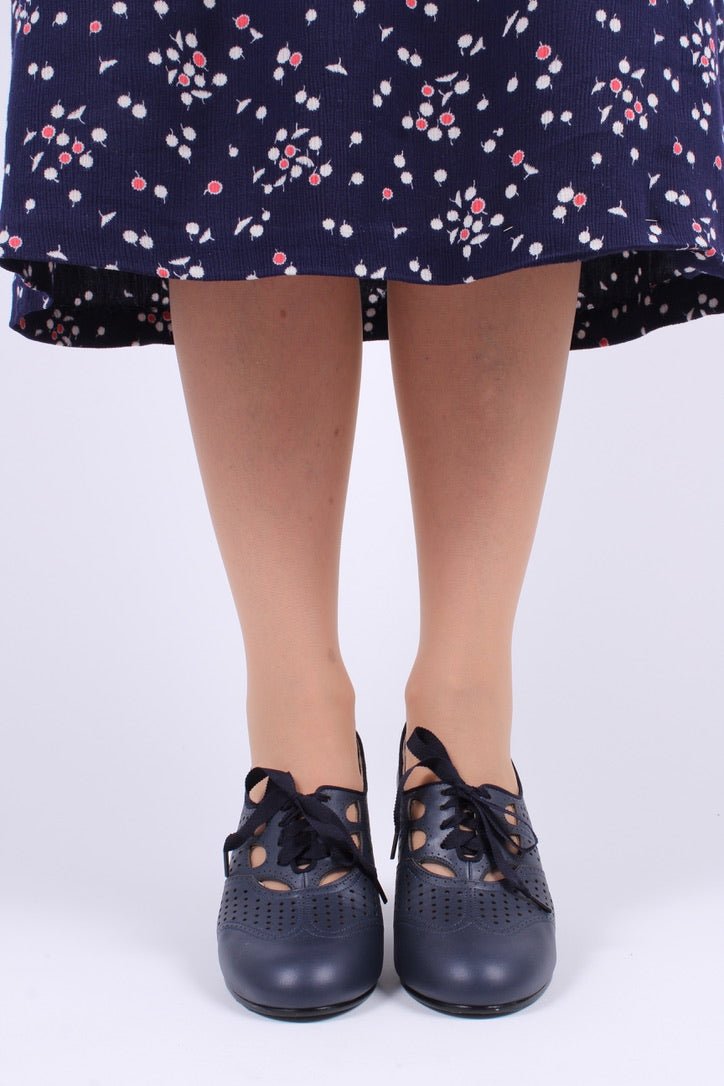 Early 1930s oxford high heels- Navy - Marie