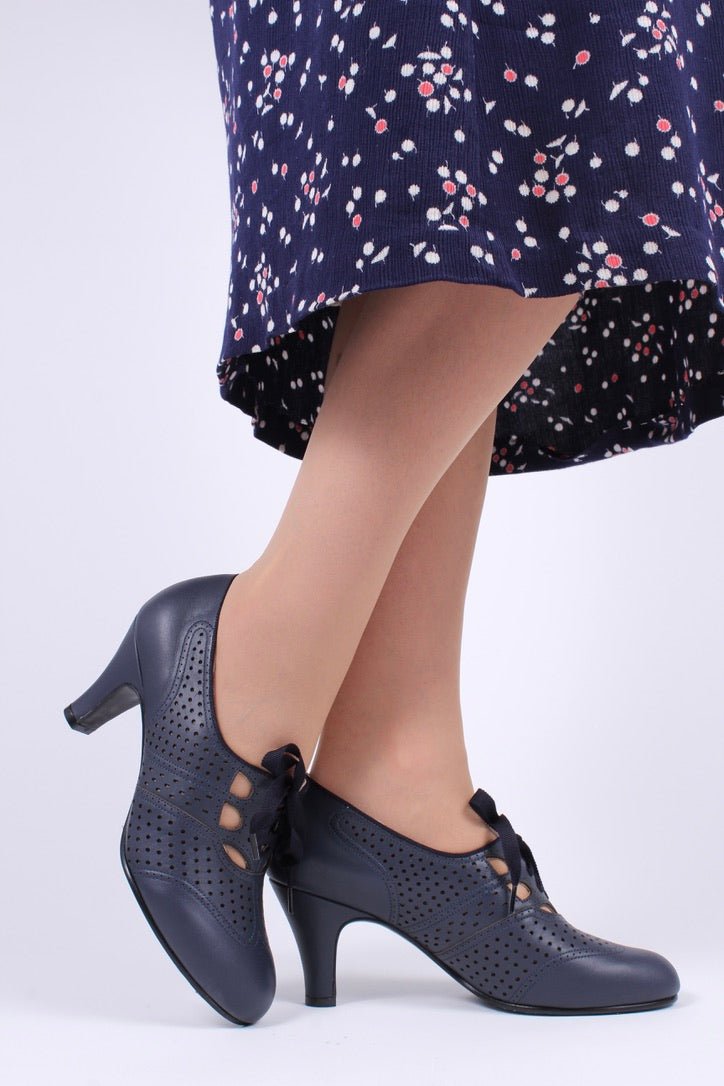 Early 1930s oxford high heels- Navy - Marie
