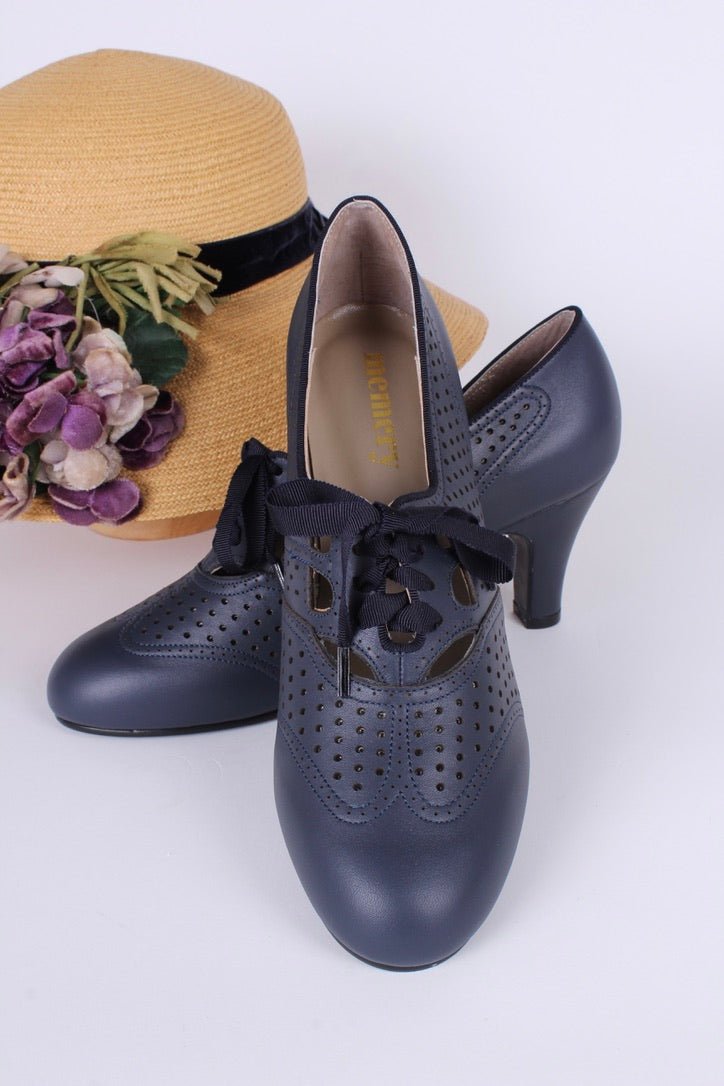 Early 1930s oxford high heels- Navy - Marie