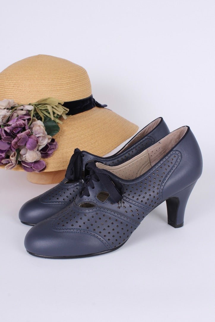 Early 1930s oxford high heels- Navy - Marie