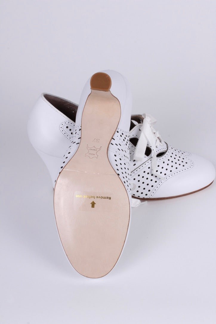 Early 1930s oxford high heels- White - Marie
