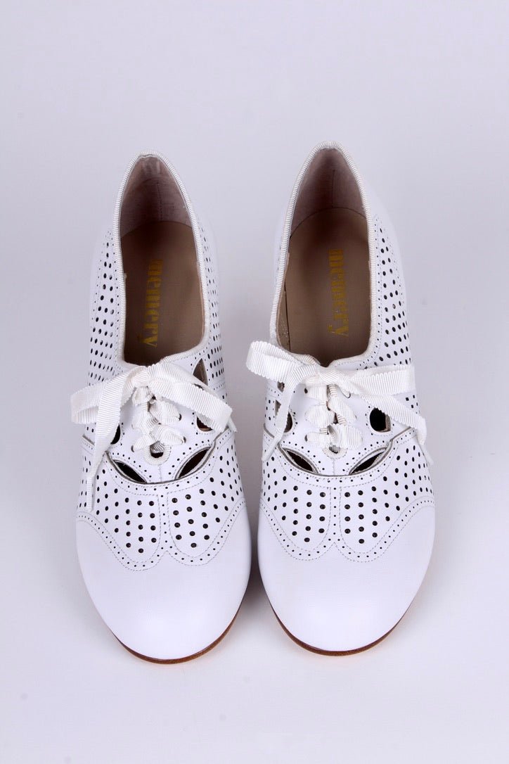 Early 1930s oxford high heels- White - Marie