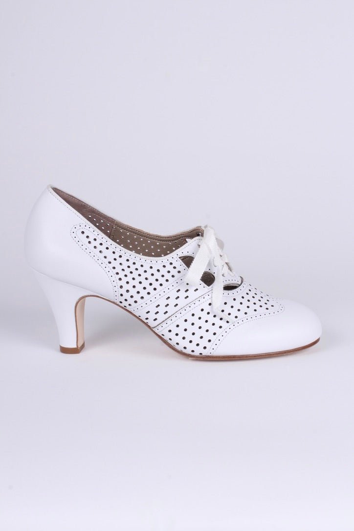 Early 1930s oxford high heels- White - Marie