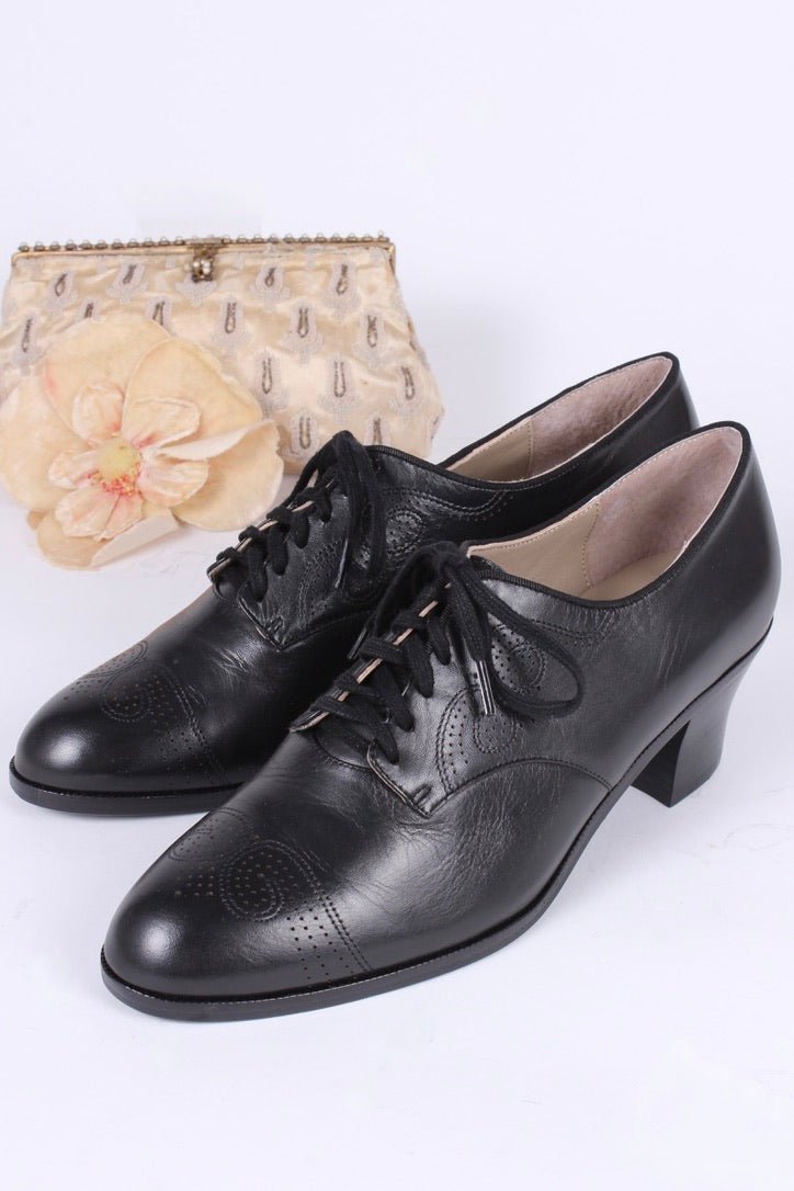 Classic 1930s Oxfords - Black- Juliette