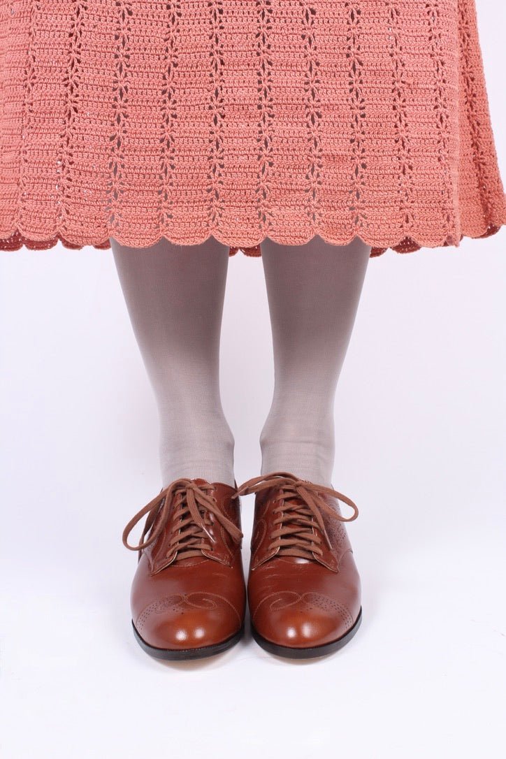 Classic 1930s Oxfords - Cognac Brown - Juliette