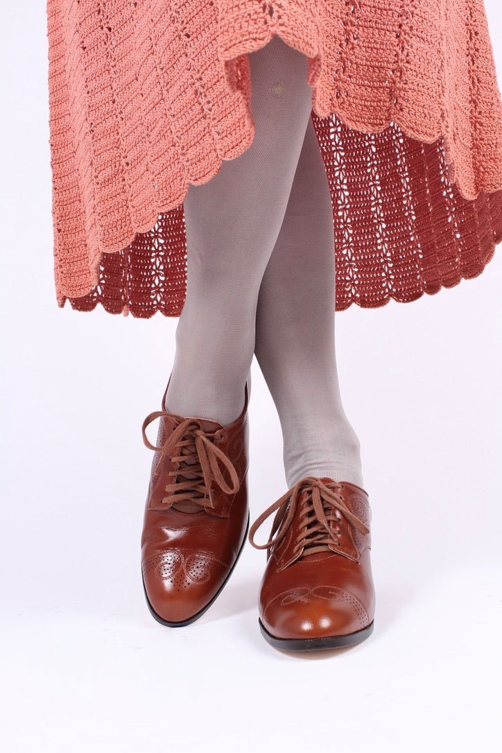 Classic 1930s Oxfords - Cognac Brown - Juliette