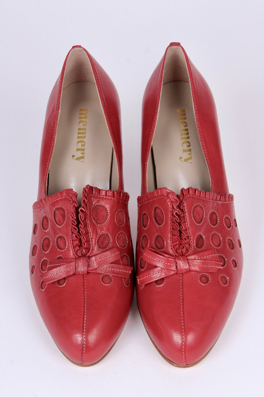 1930s pumps with decorations in suede - red - Stella