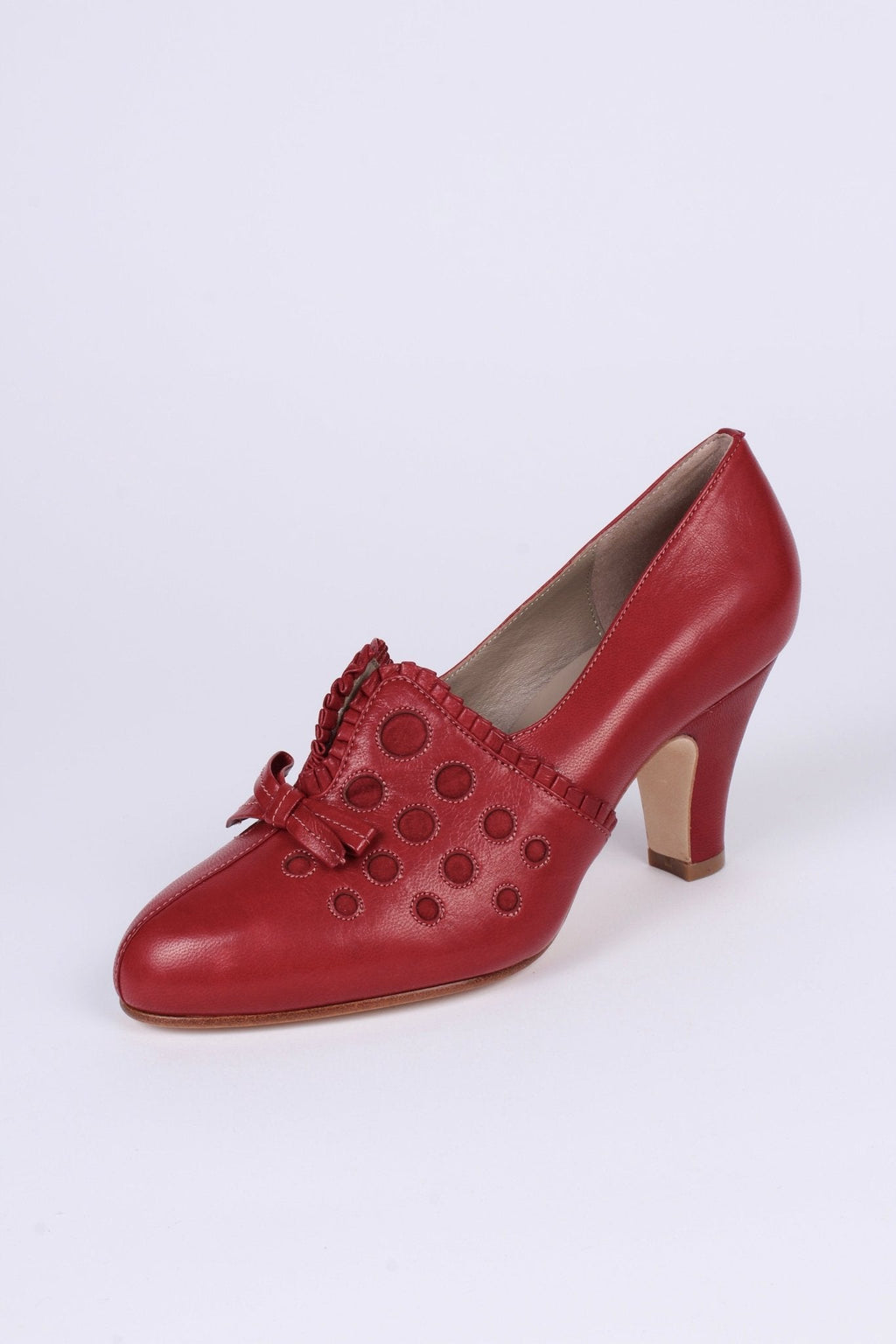 1930s pumps with decorations in suede - red - Stella