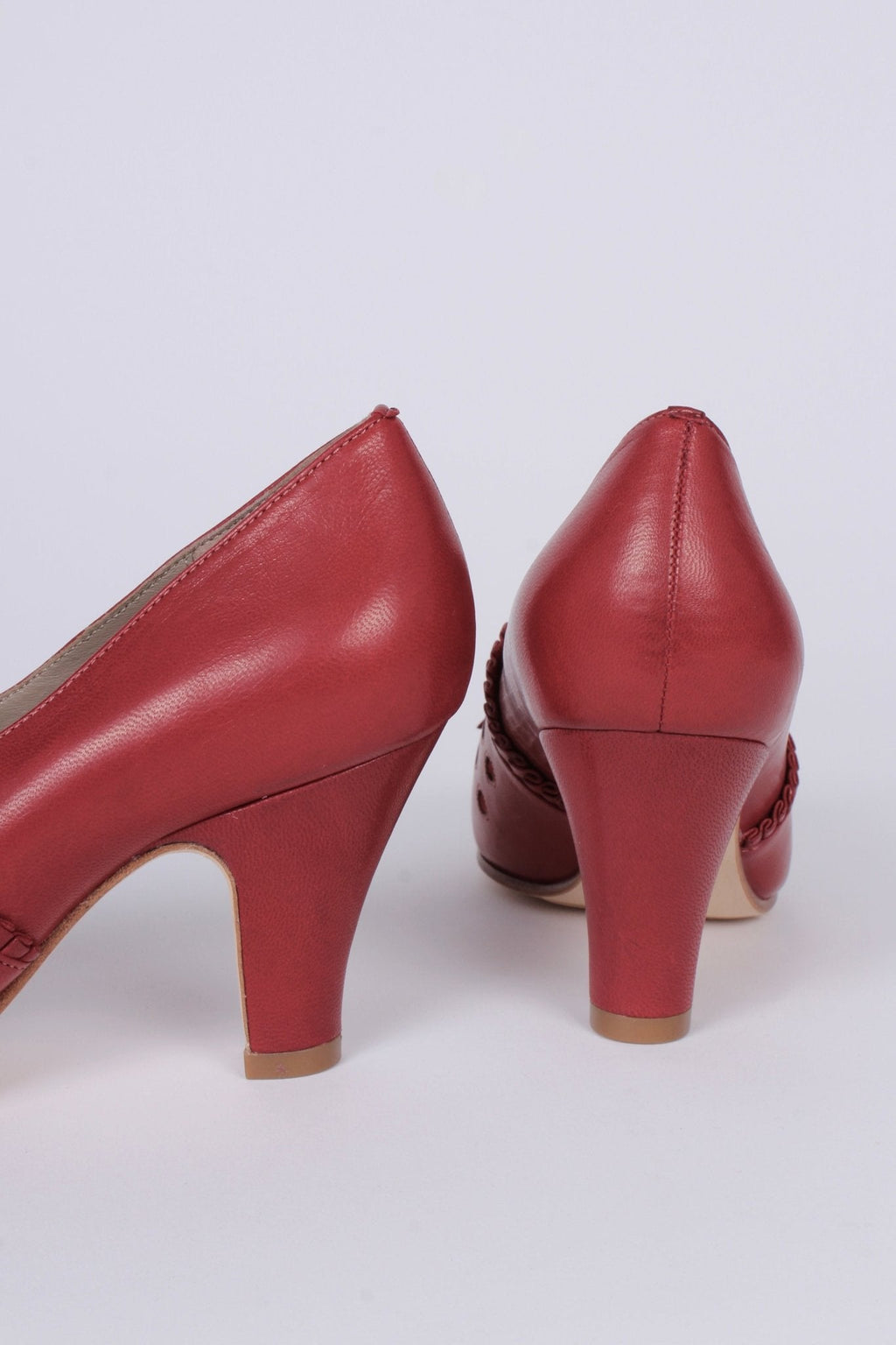 1930s pumps with decorations in suede - red - Stella