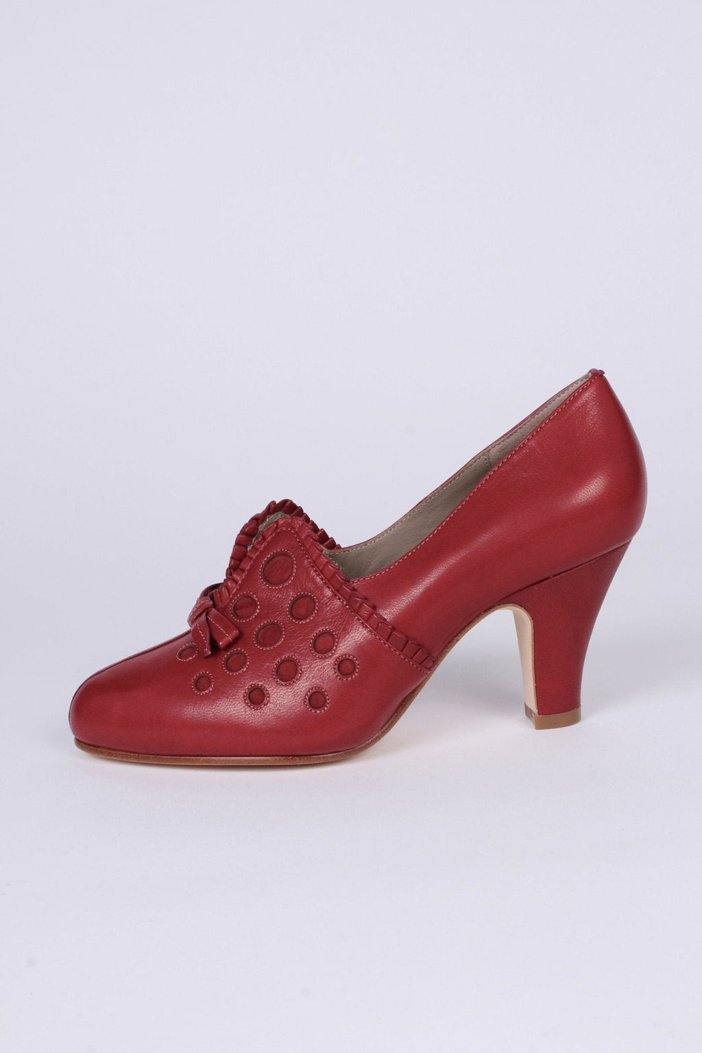 1930s pumps with decorations in suede - red - Stella