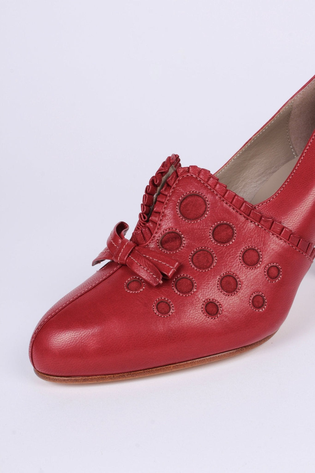 1930s pumps with decorations in suede - red - Stella