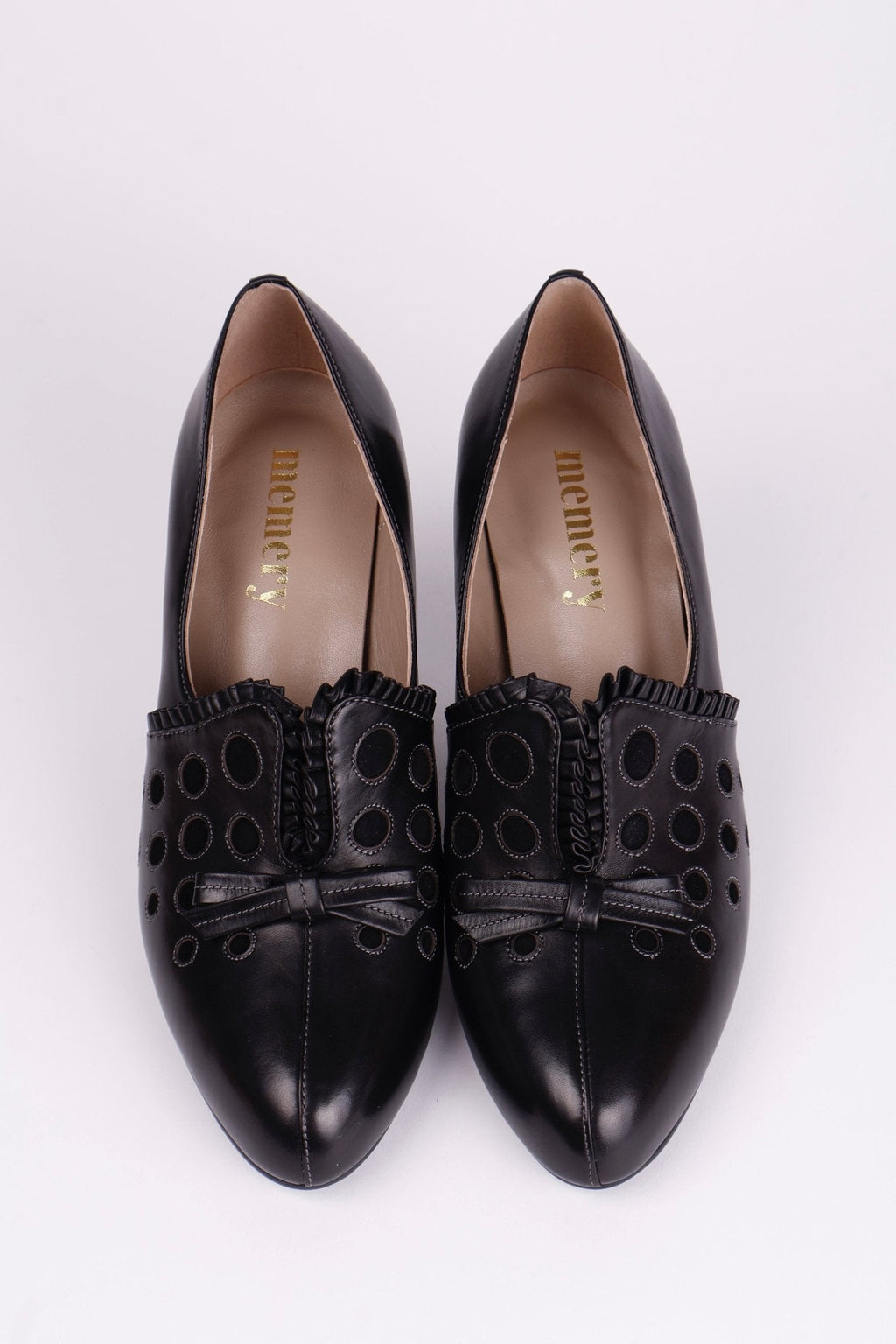 1930s pumps with decorations in suede - black - Stella