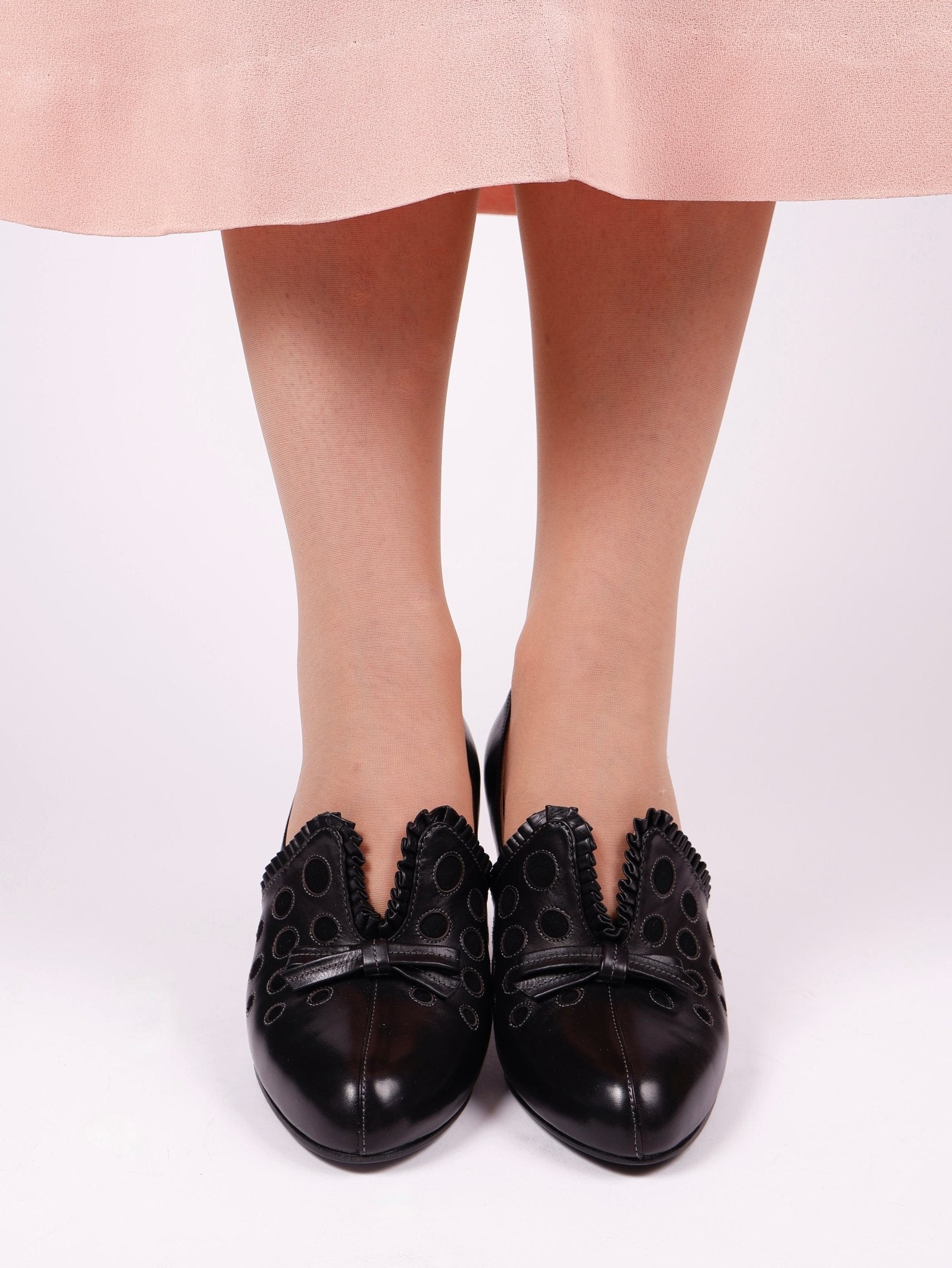 1930s pumps with decorations in suede - black - Stella