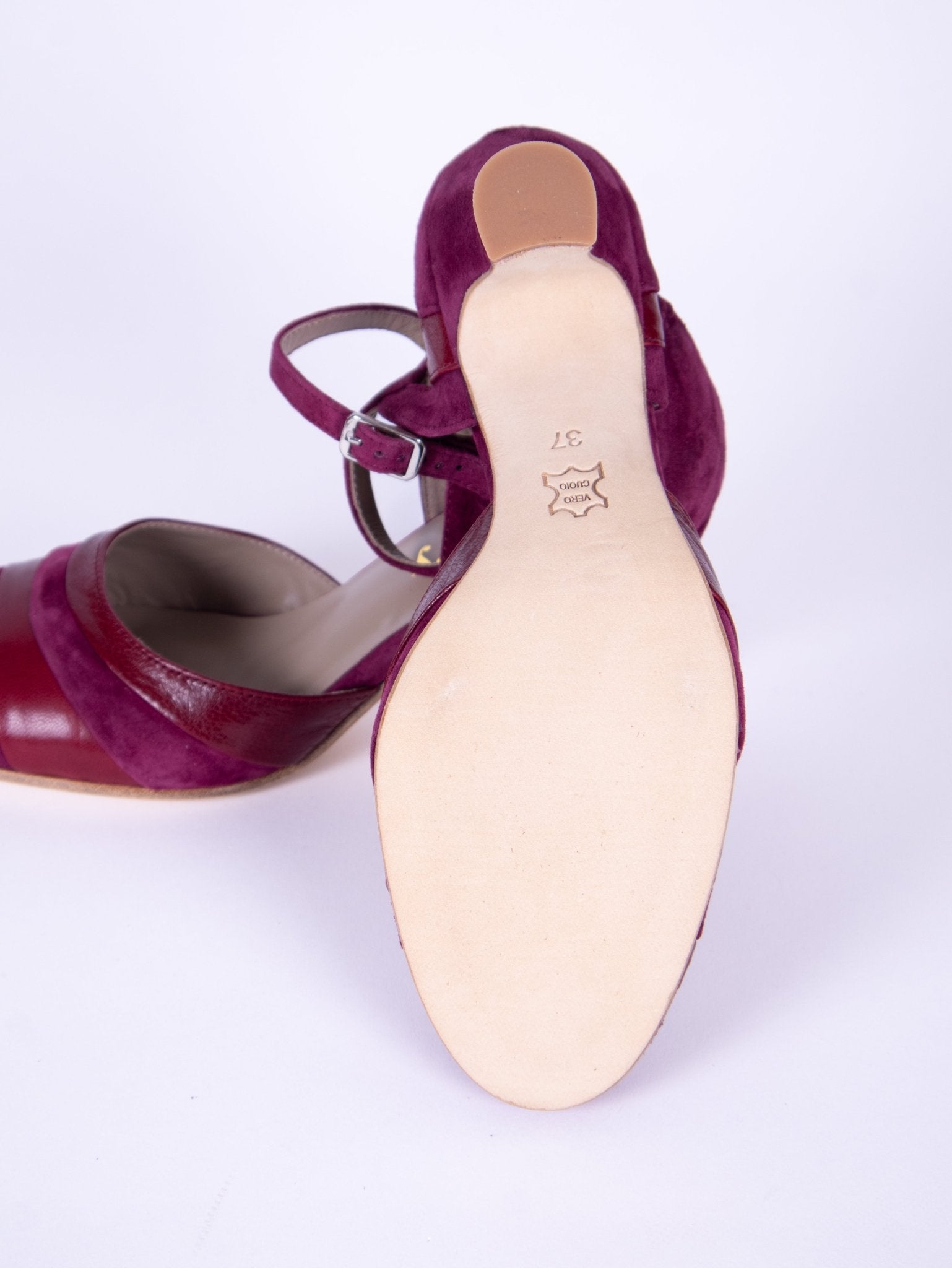 1930s two-tone evening shoes - Burgundy - Thelma