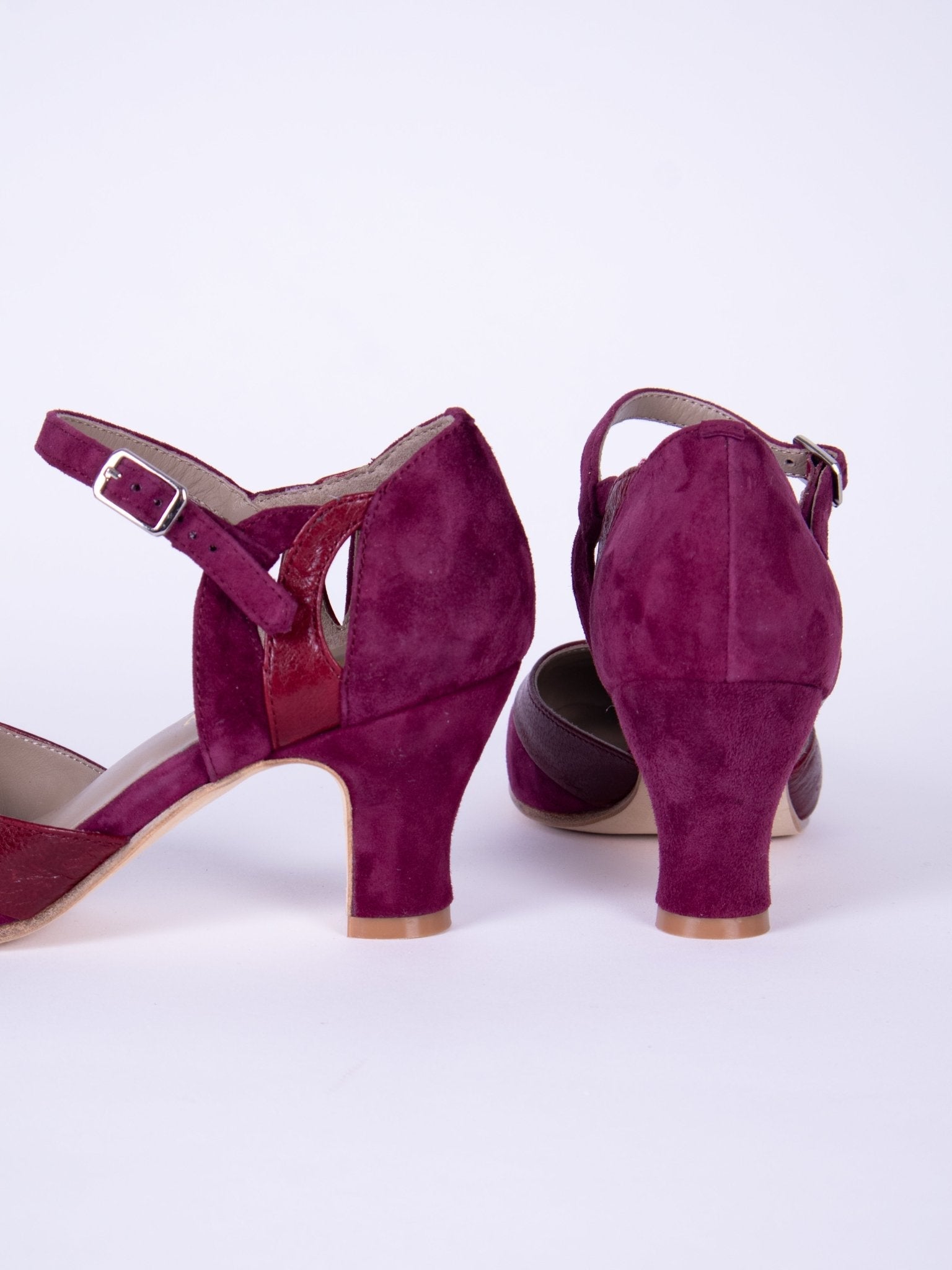 1930s two-tone evening shoes - Burgundy - Thelma