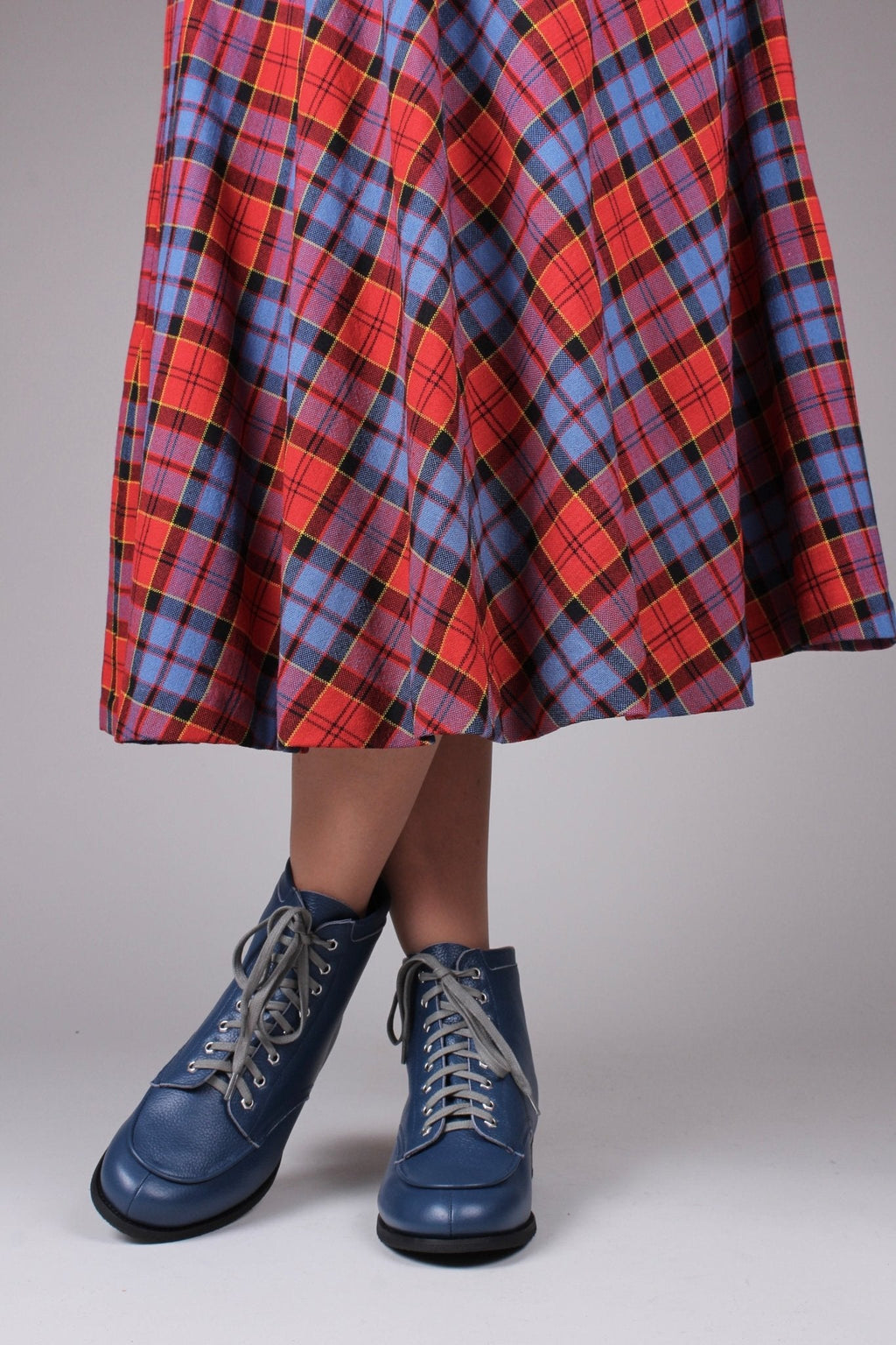 1930s and 1940s winter snow boots with Fur lining - Blue - Rita