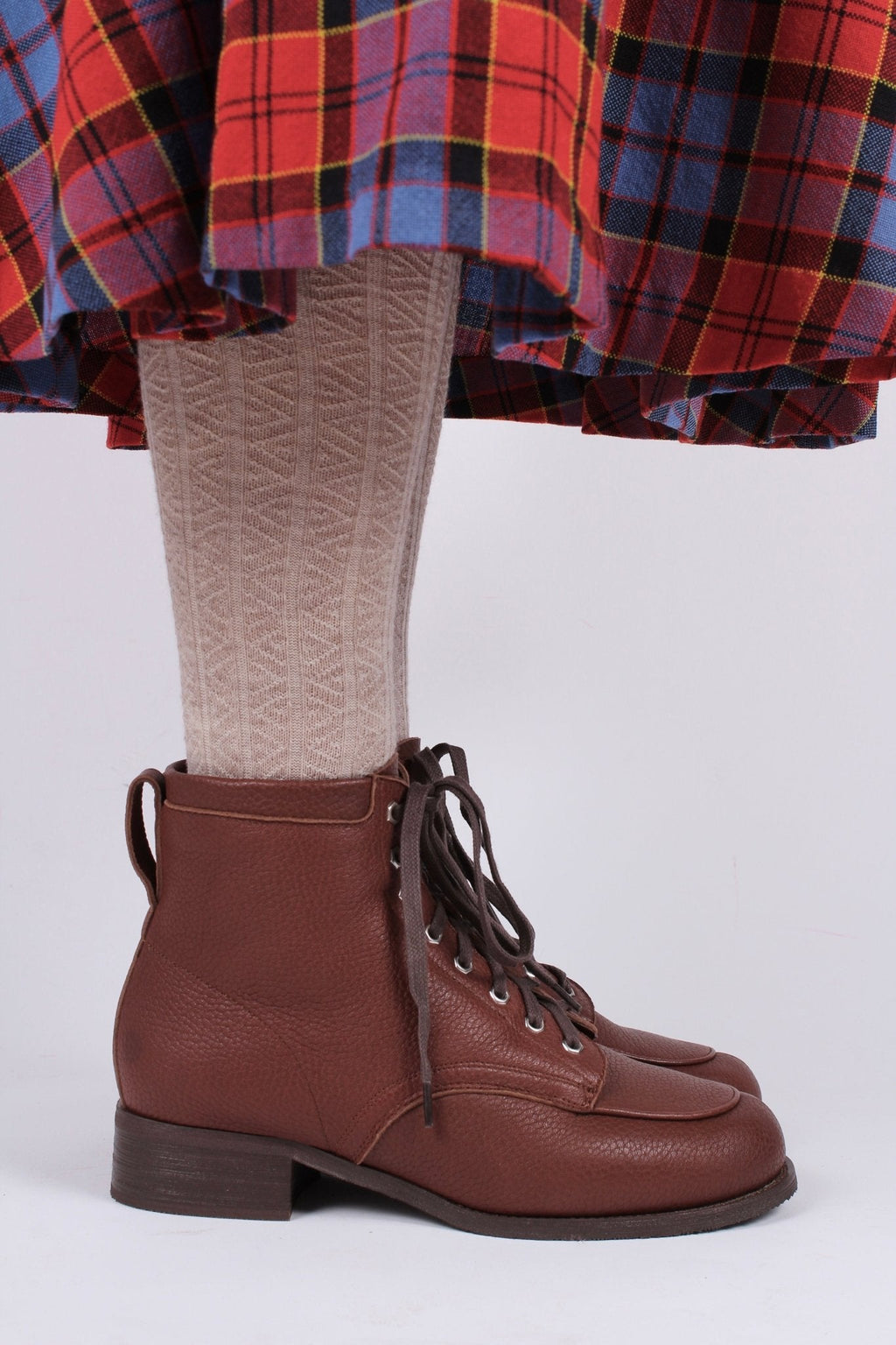 1930s and 1940s winter snow boots with Fur lining - Brown - Rita