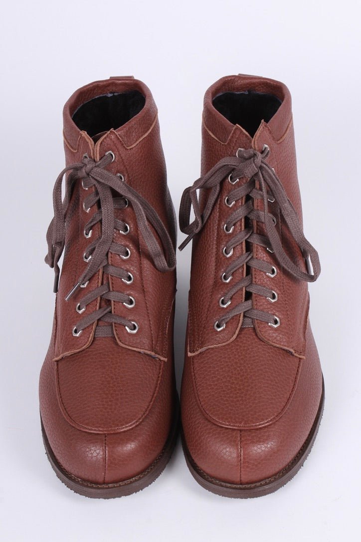 1930s and 1940s winter snow boots with Fur lining - Brown - Rita