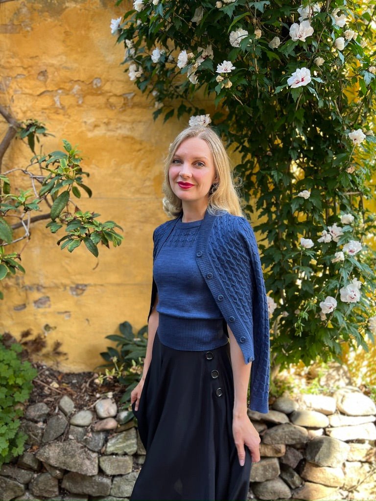 1940s / 1950s style short-sleeved pullover - Blue - Sally