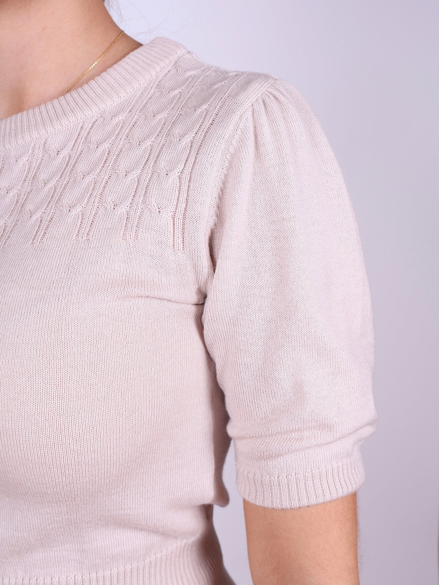1940s / 1950s style short-sleeved pullover - Cream - Sally