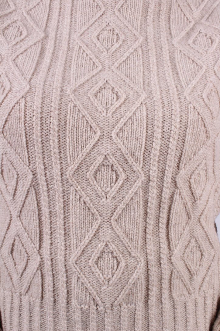 1940s vintage style turtleneck pullover  - Cream - Inger