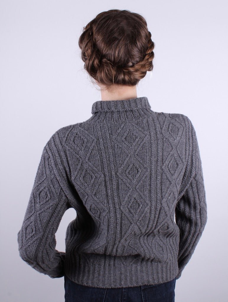 1940s vintage style turtleneck pullover - Dark gray - Inger