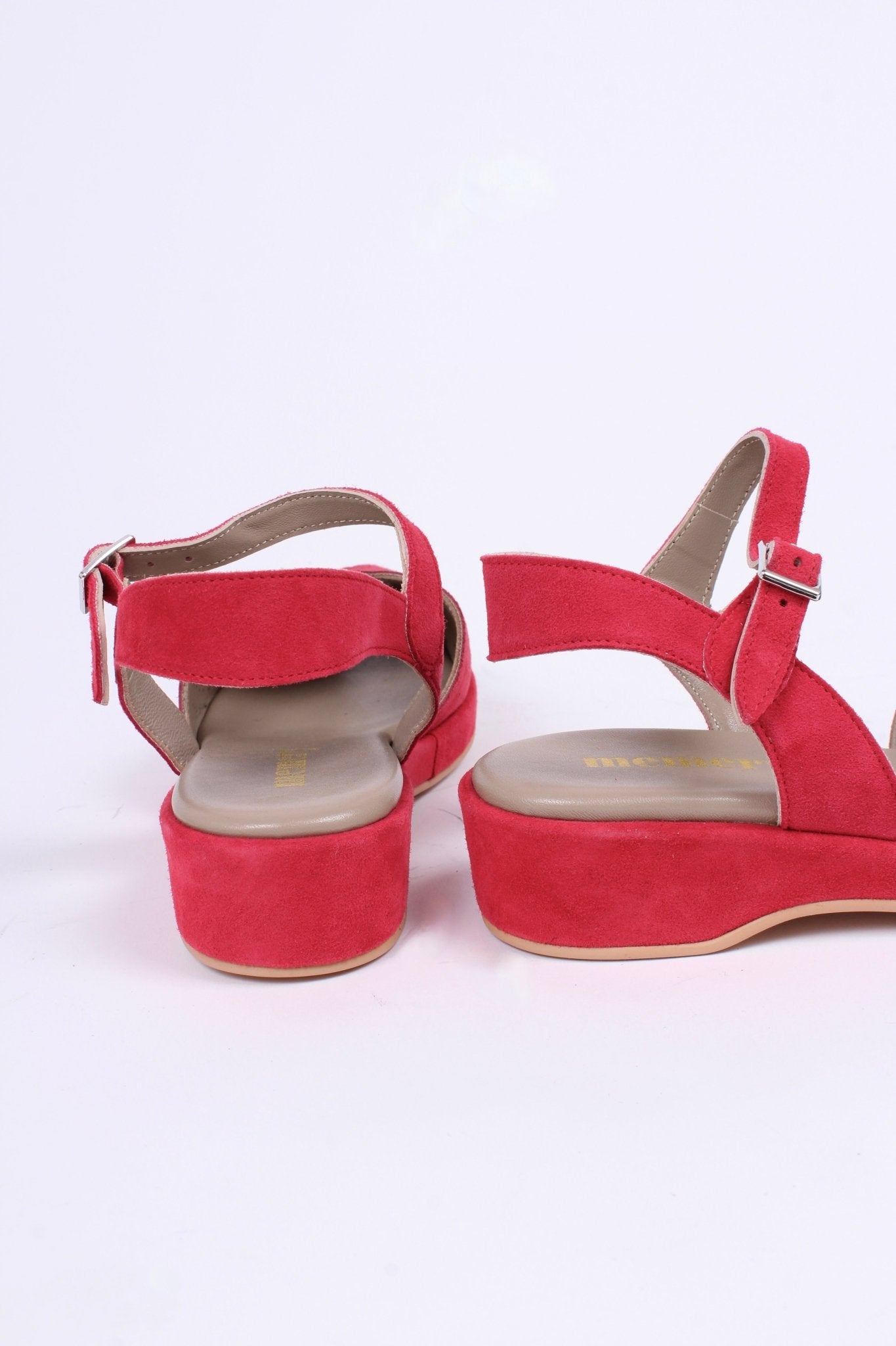 1940s / 50s suede wedge sandals - Red - Ella
