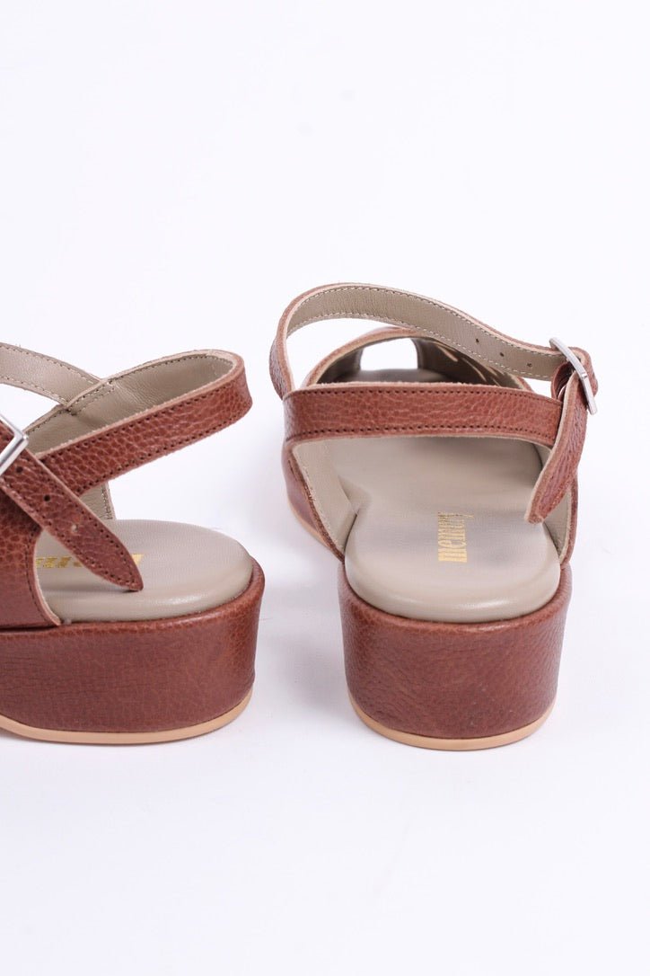 1940s / 50s summer wedge sandals - Brown - Sidse