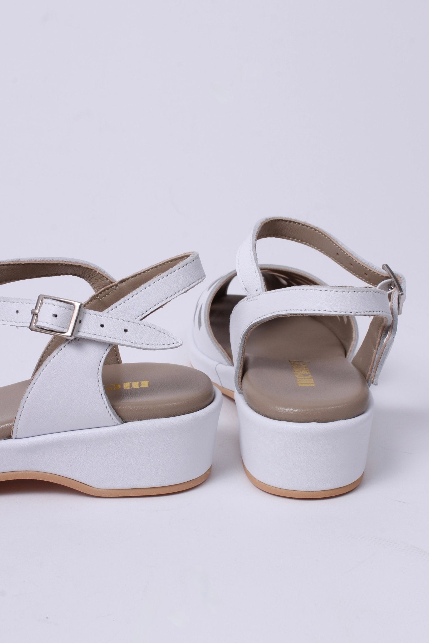 1940s / 50s summer wedge sandals - White- Sidse