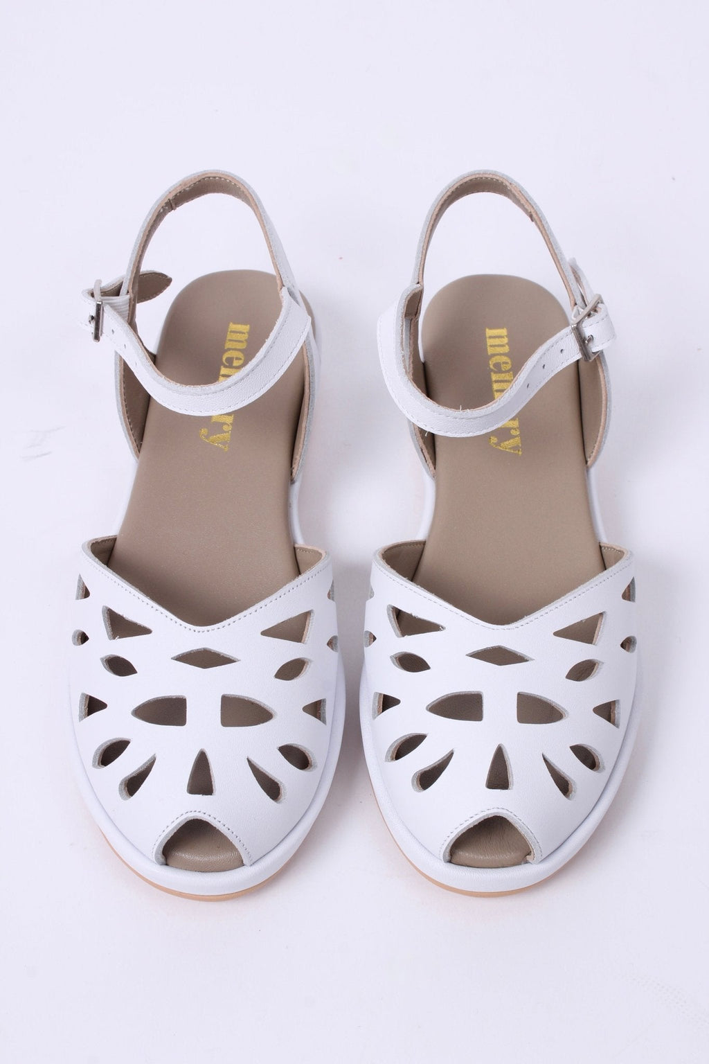 1940s / 50s summer wedge sandals - White- Sidse