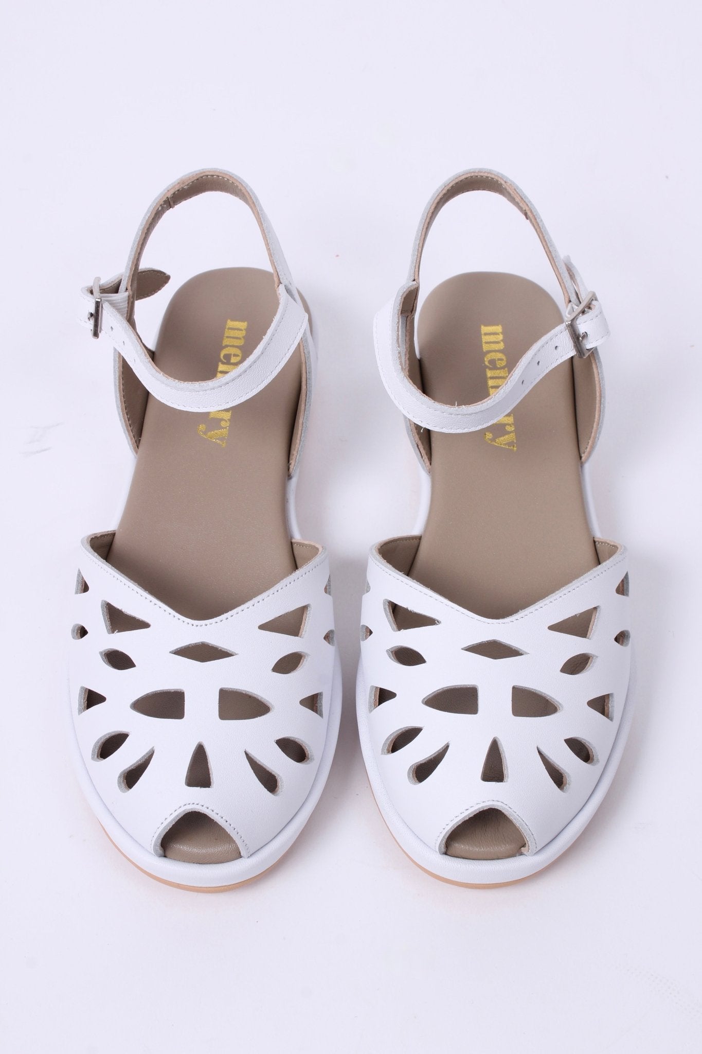 1940s / 50s summer wedge sandals - White- Sidse