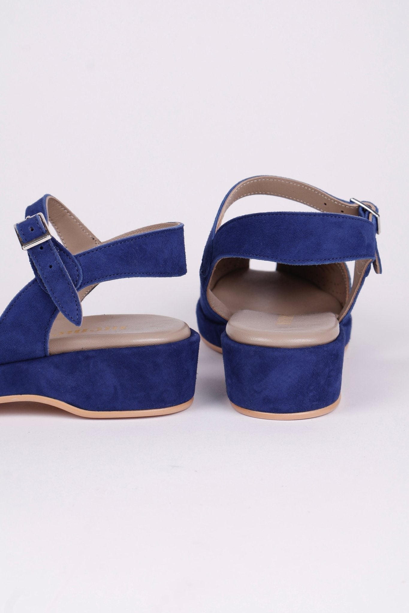1940s / 50s suede wedge sandals - Blue - Ella