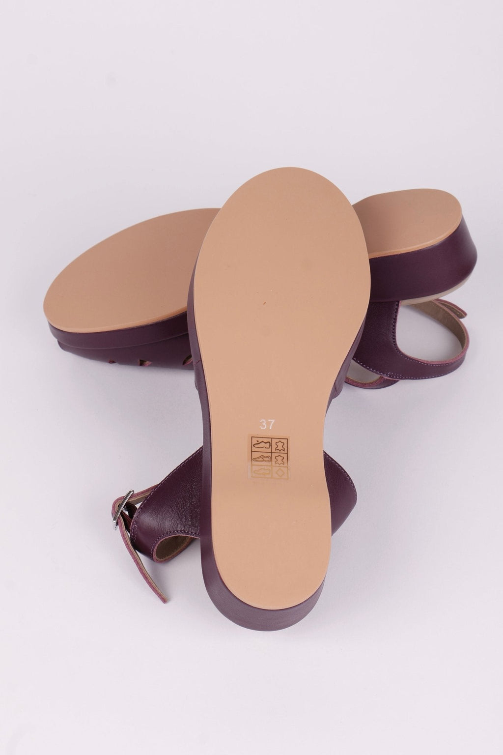 1940s / 50s summer wedge sandals - Plum - Sidse