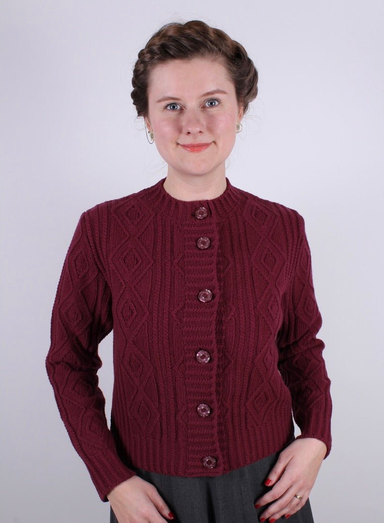 1940s vintage style cardigan - Burgundy red - Ingrid