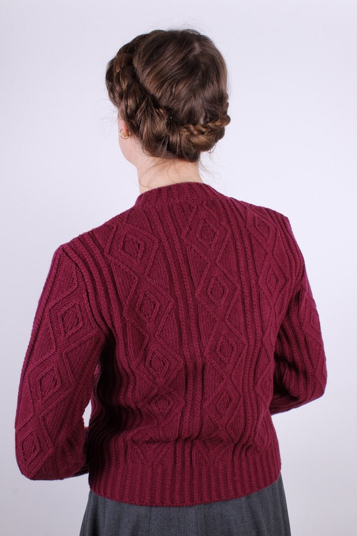 1940s vintage style cardigan - Burgundy red - Ingrid