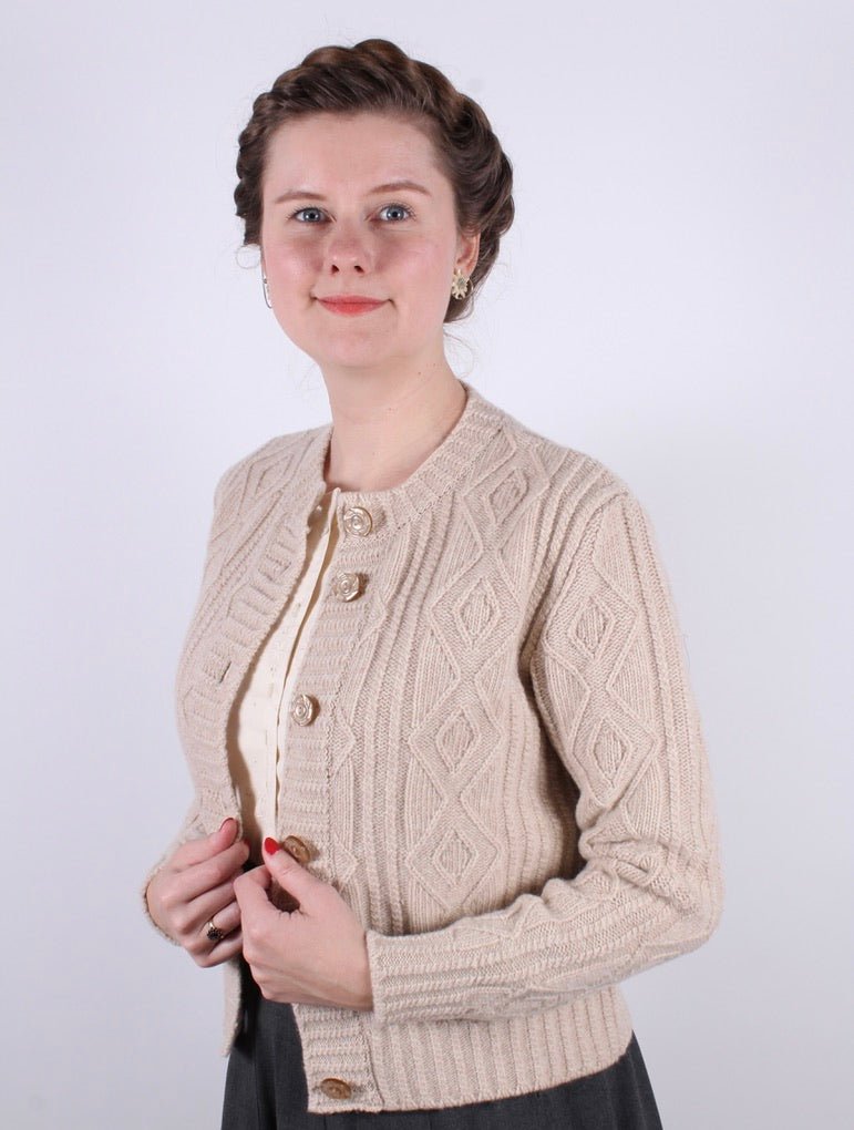 1940s vintage style cardigan - Cream  - Ingrid